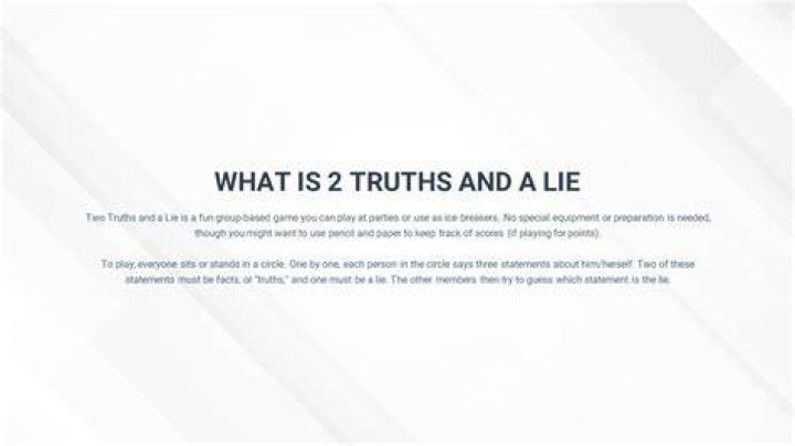 10 Stylish Two Truths And A Lie Ideas 2024