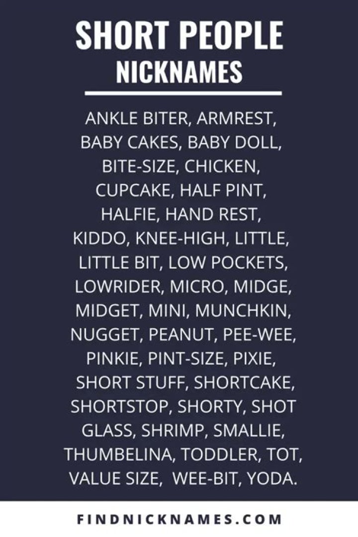 100+ Popular Nicknames for Short People &mdash; Find Nicknames Short people