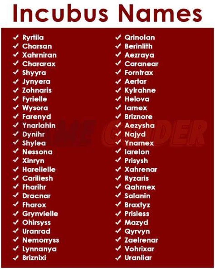 200+ Incubus Names (2023) Name Guider