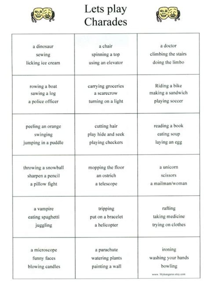 25+ Charades Ideas for a Fun Game Night