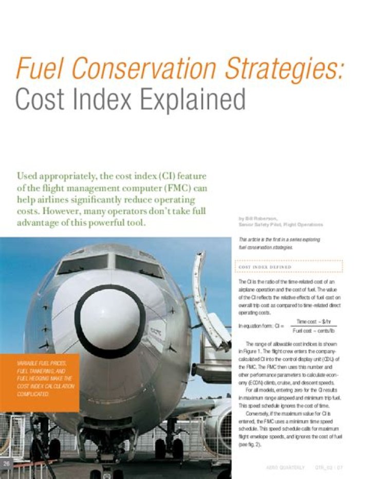AERO Fuel Conservation Information on MyBoeingFleet