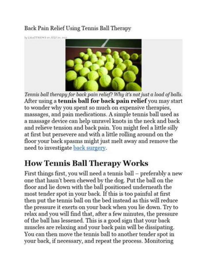 Back Pain Relief Using Tennis Ball Therapy