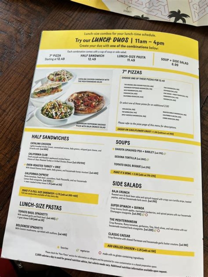 California Pizza Kitchen Lunch Menu Pdf Wow Blog