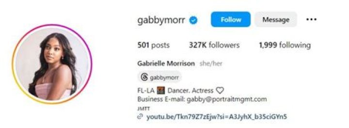 Gabby Morrison Bio Age, Wiki, Net worth, Height, Boyfriend