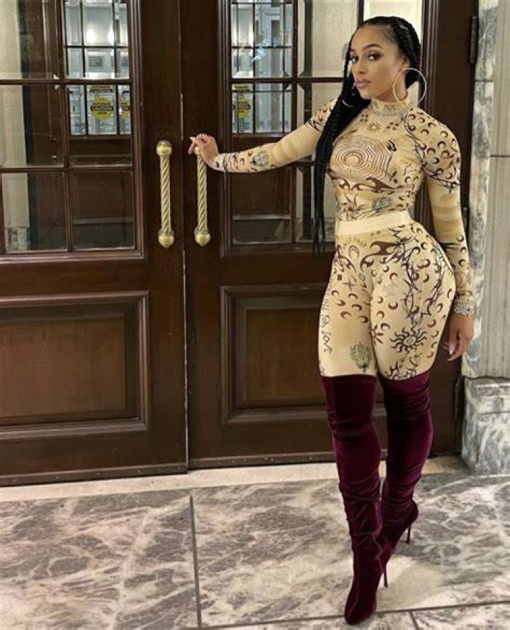 Joie Chavis Wears Marine Serre Beige Tattoo Print Top and Leggings for