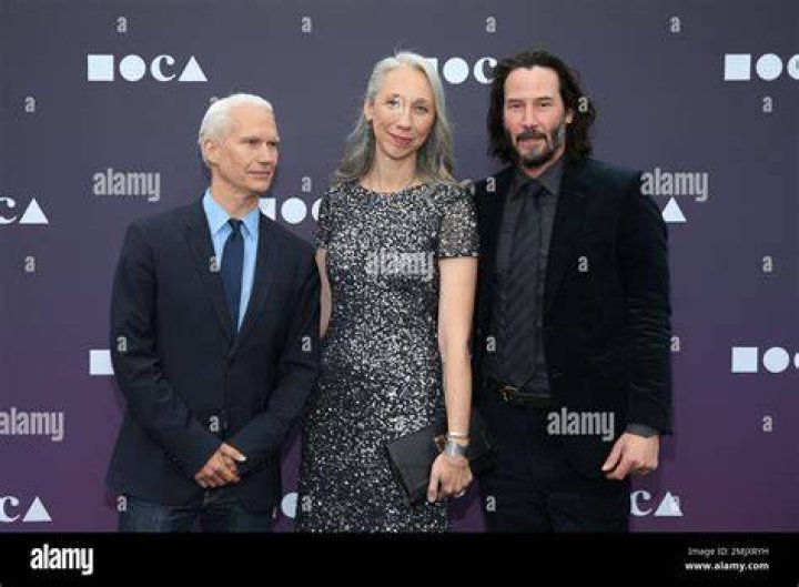 Klaus Biesenbach, Alexandra Grant and Keanu Reeves attend the MOCA