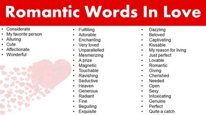 List of 100+ Romantic Words In Love GrammarVocab