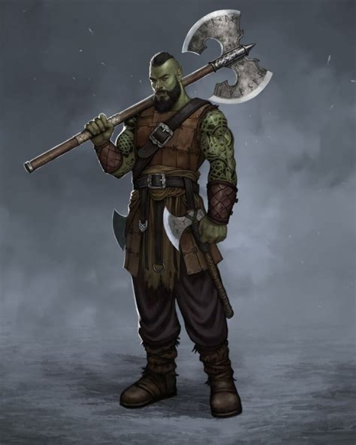 Orc barbarian, Dnd race, Half orc barbarian