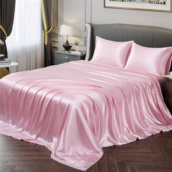 Satin Sheets Full [4Piece, Pink] Hotel Luxury Silky Bed Sheets Extra