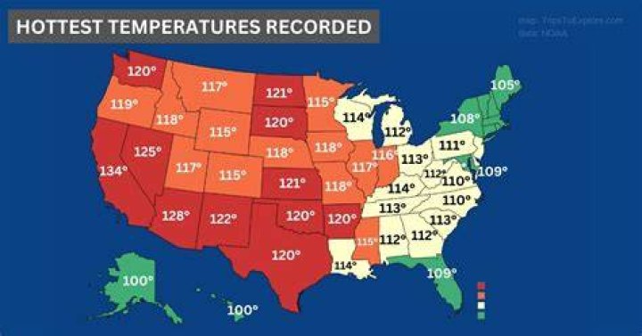 The Hottest Temperatures Recorded In All 50 States Weather Underground