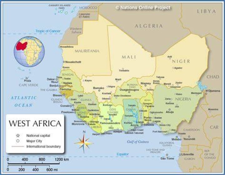 West Africa Political Map A Learning Family