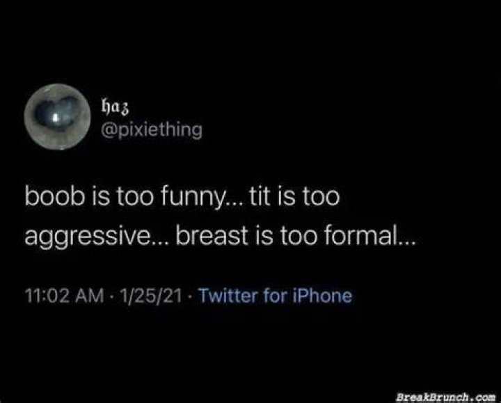 What do you call boobs in writing?